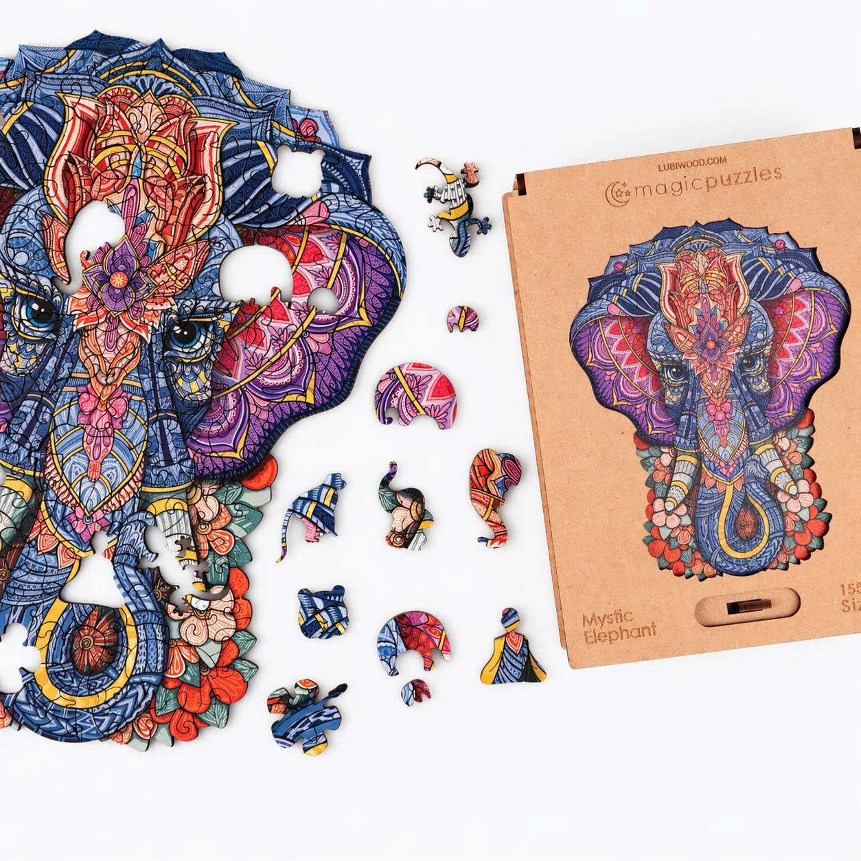 Mystisk Elefant Puslespil - Billede 4