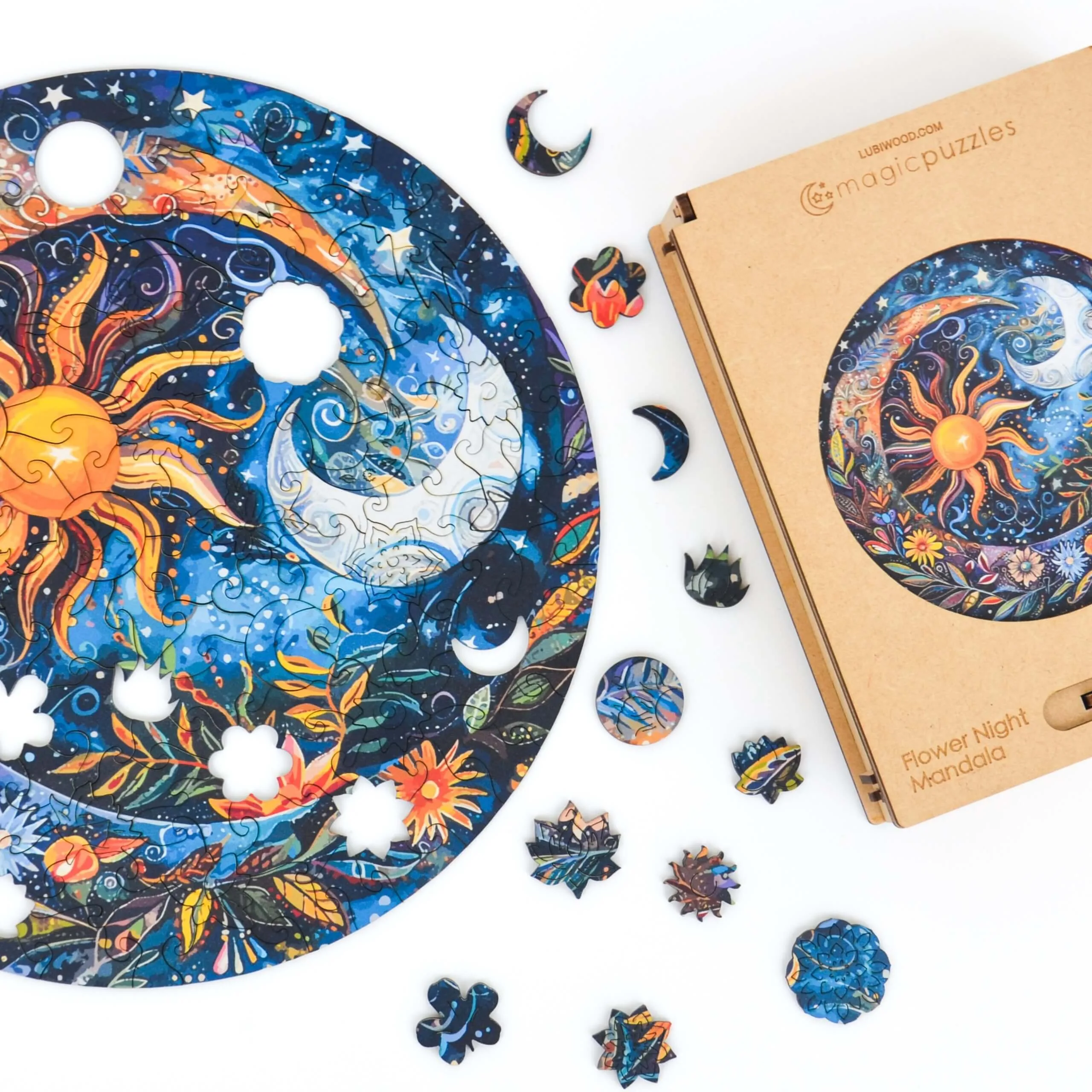 Blomsternat Mandala Puslespil - Billede 4