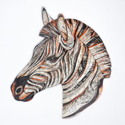 Stribet Zebra Puslespil - M