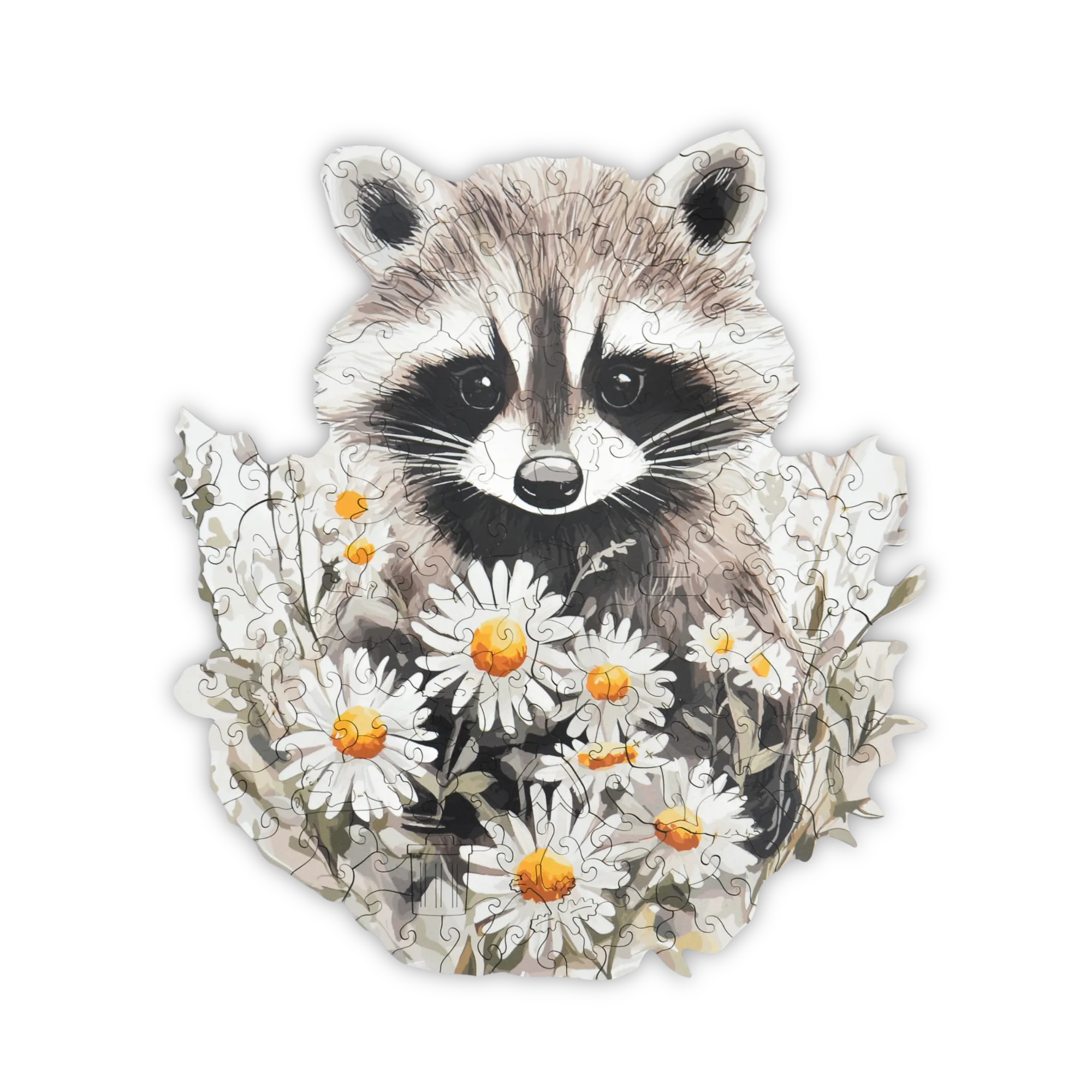 CheekyRaccoon_transparent1 Fræk Vaskebjørn Puslespil - Billede 1