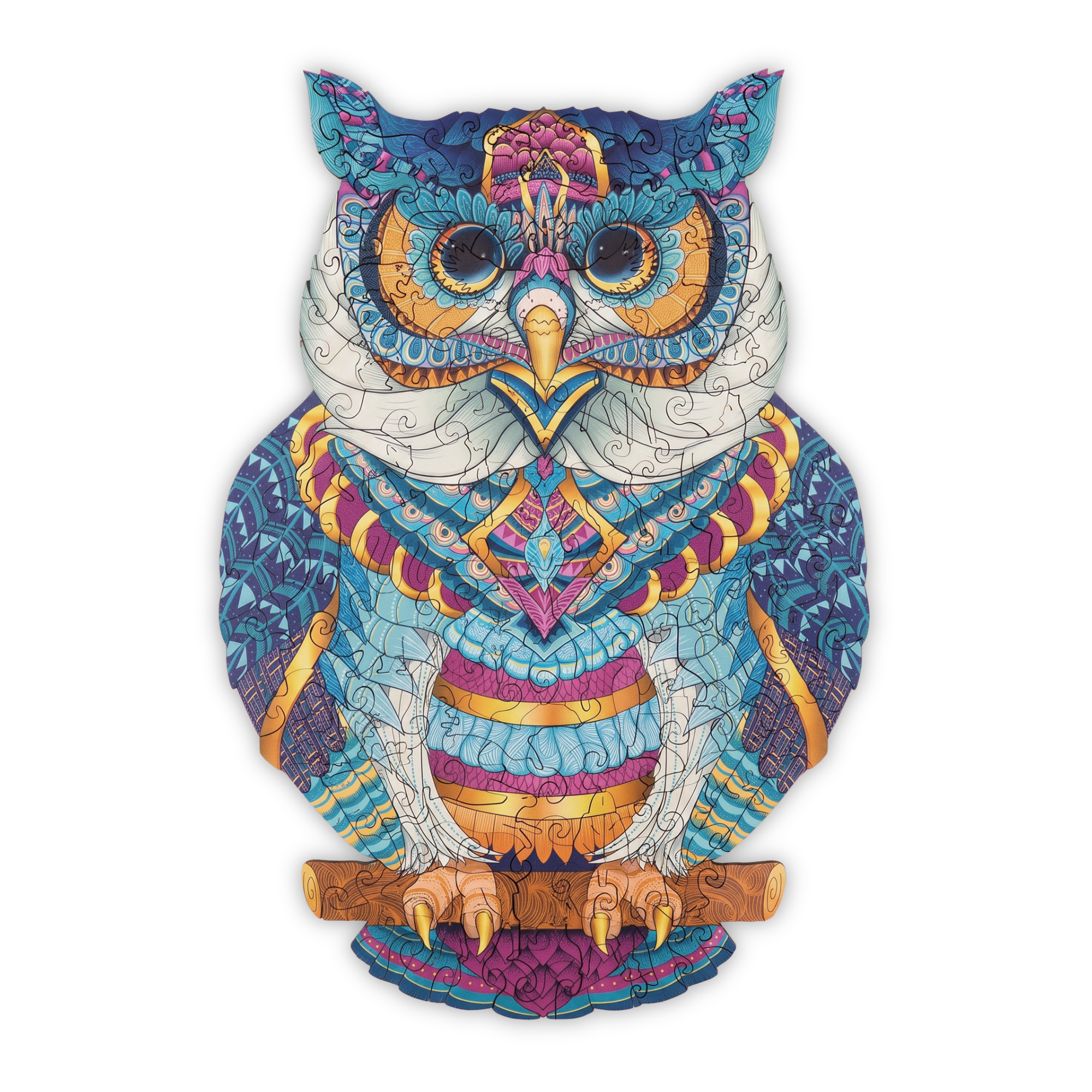CosmicOwl_transparent1 Kosmisk Ugle Puslespil - Billede 1