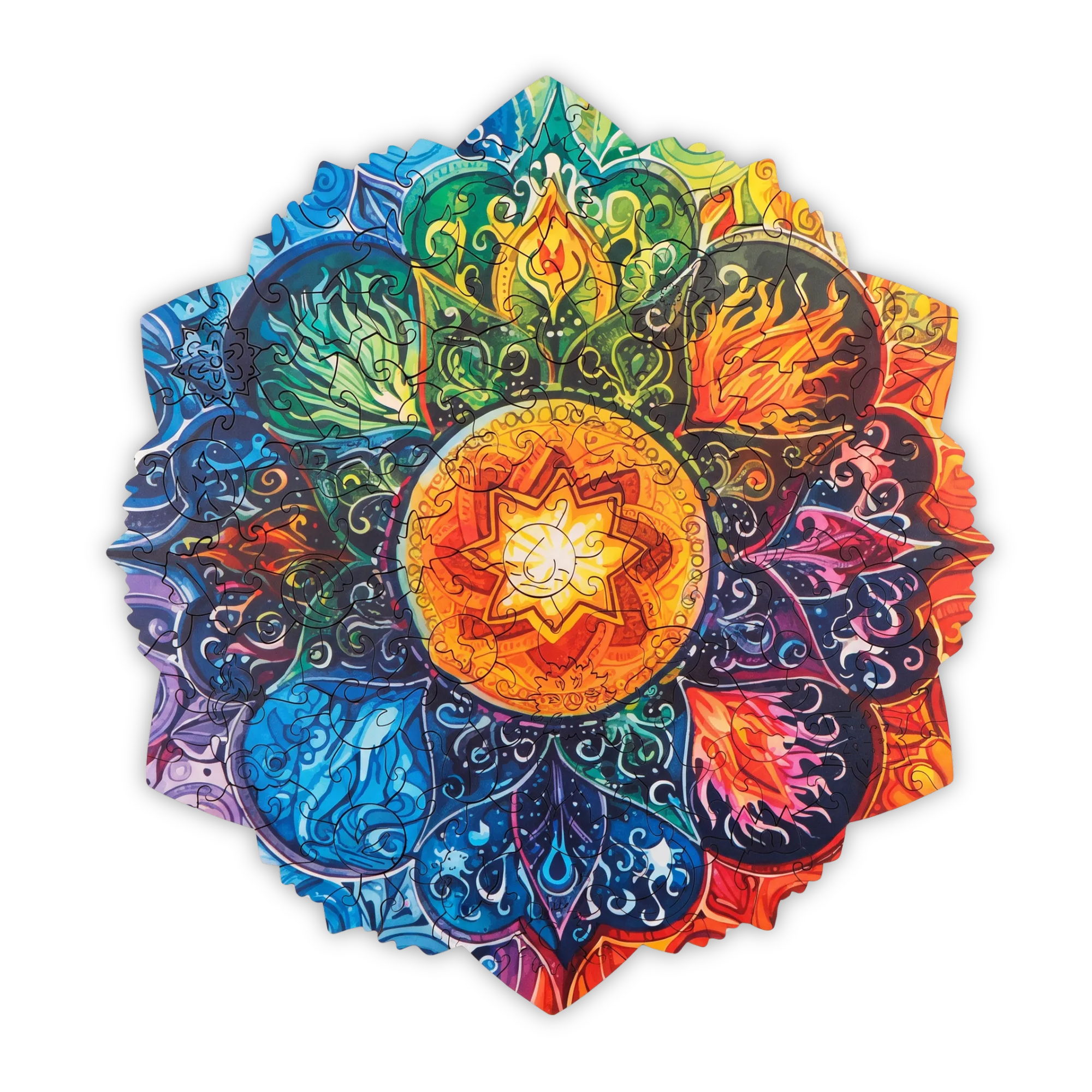 ElementsMandala_transparent1 Elementer Mandala Puslespil - Billede 1