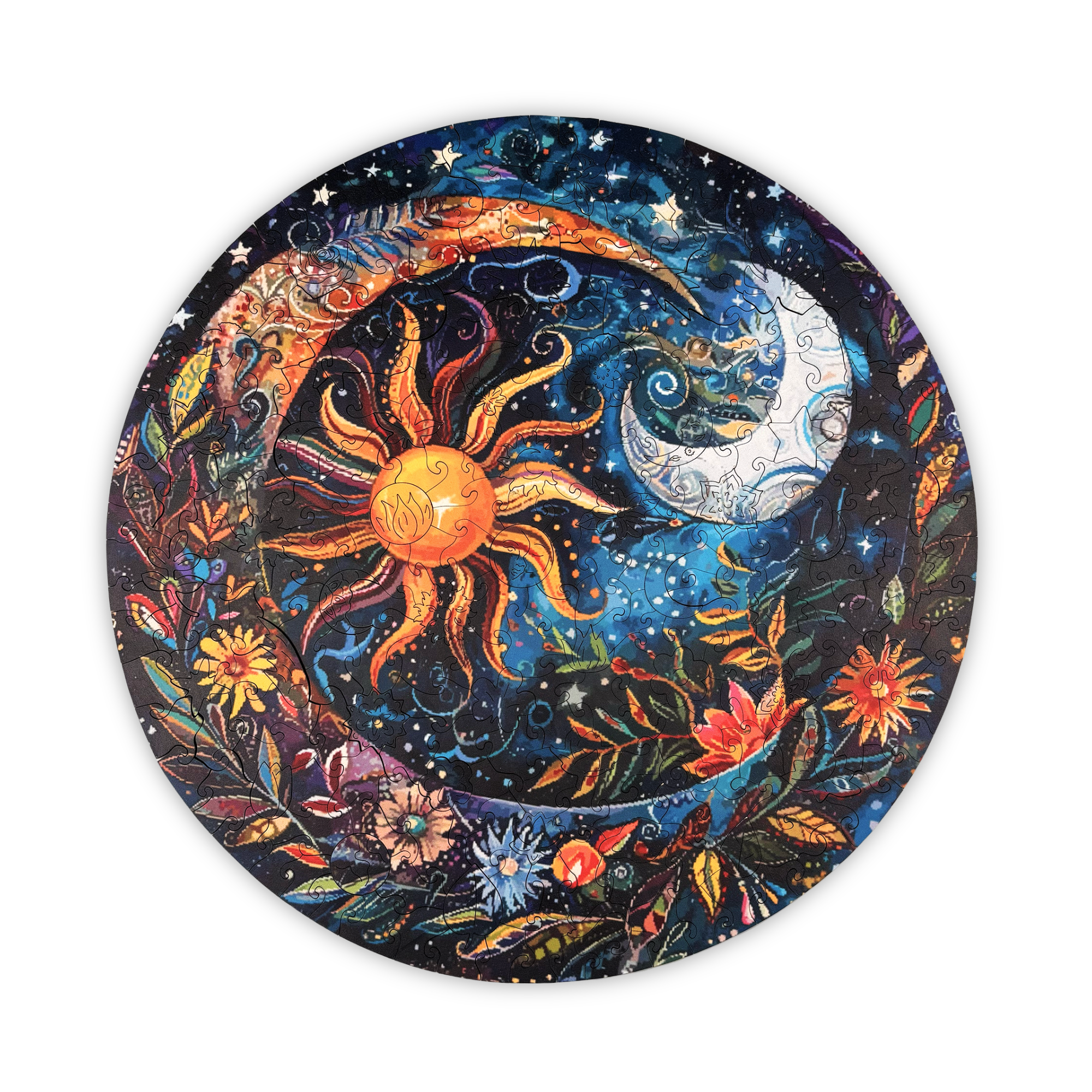 FlowerNight_Defect_transparent1 Blomsternat Mandala Puslespil Defekt - Billede 1