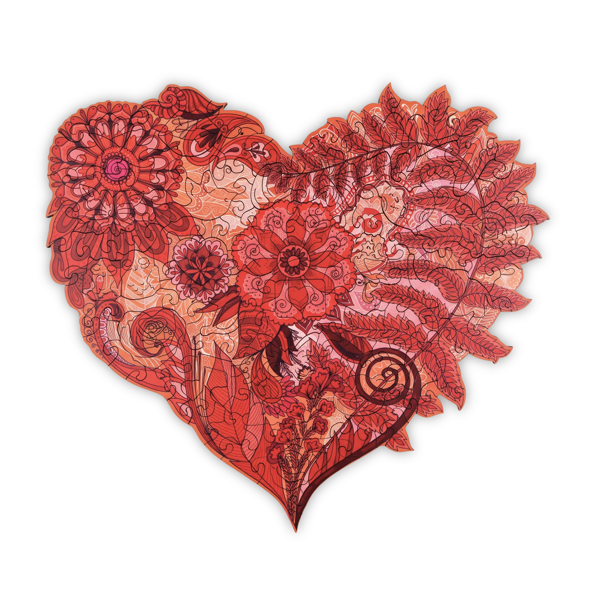 HeartMandala_transparent1 Hjerte Mandala Puslespil - Billede 1