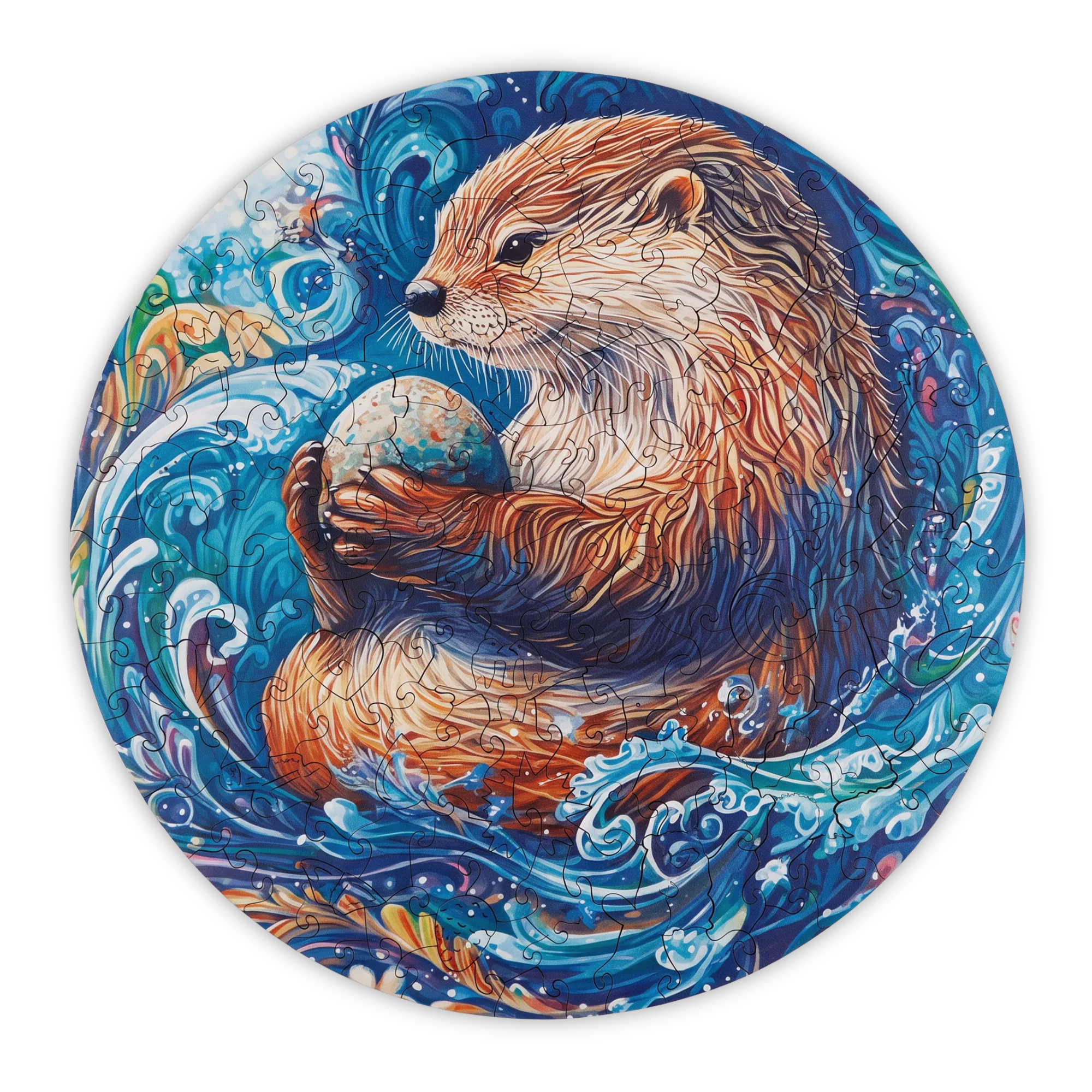 WaterOtter_transparent1 Vandodder Puslespil - Billede 1