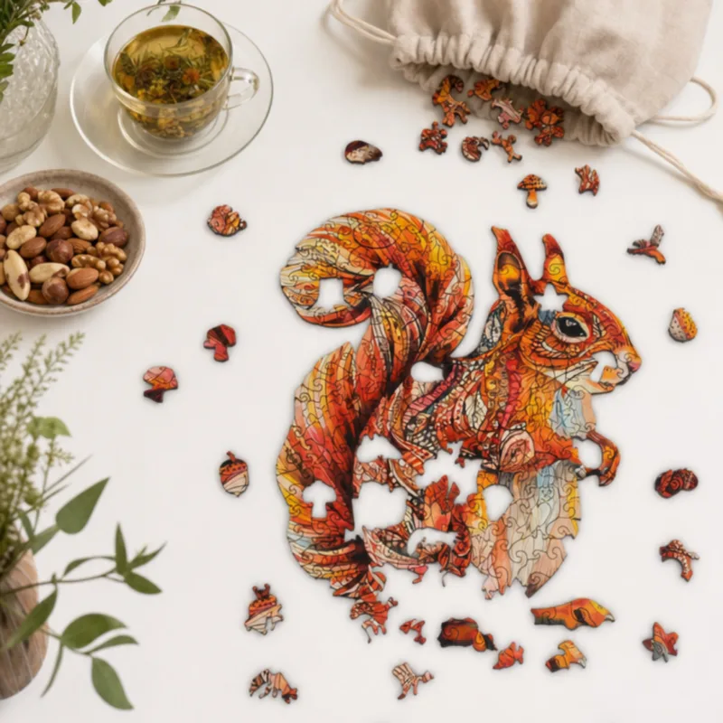 Assemblaggio del Puzzle Scoiattolo Adorabile
